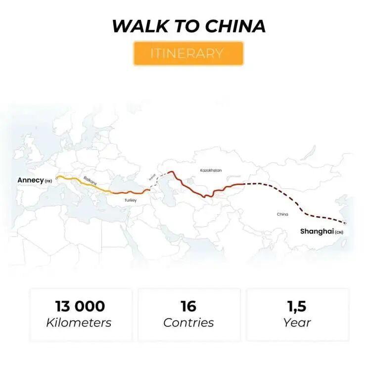 两个法国人裸辞后徒步一年到新疆
