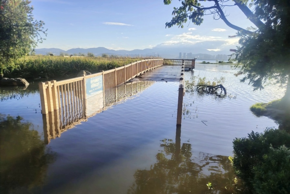 大理洱海水位迅速上涨