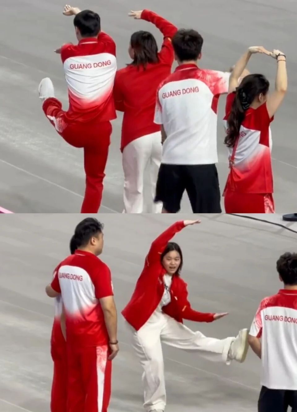 全红婵看台为陈芋汐打Call