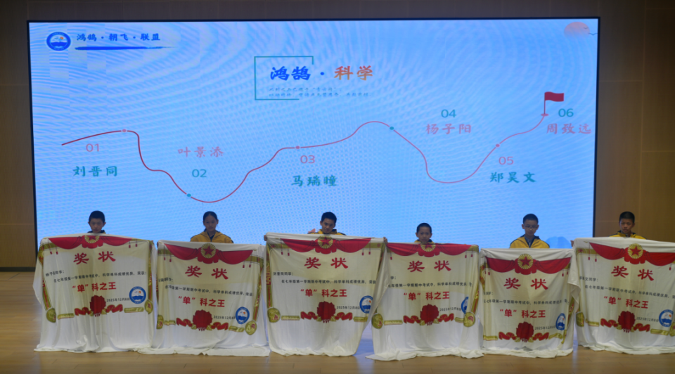 杭州一学校给学生发奖状被单