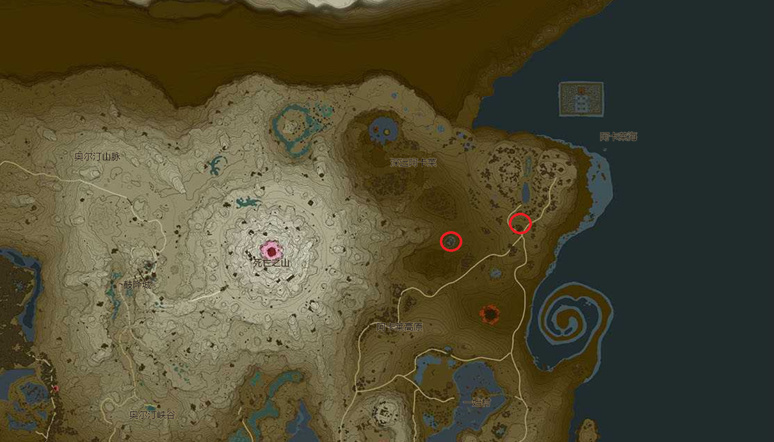 塞尔达传说：王国之泪阿卡莱高原女神像位置一图说清