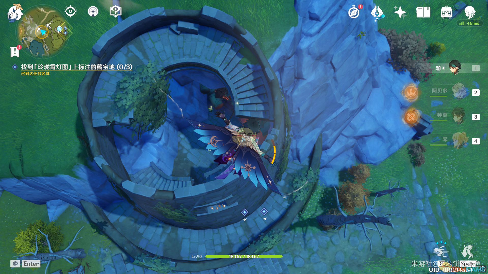 《原神》玲珑霄灯图之三宝藏点位与实战路线说明