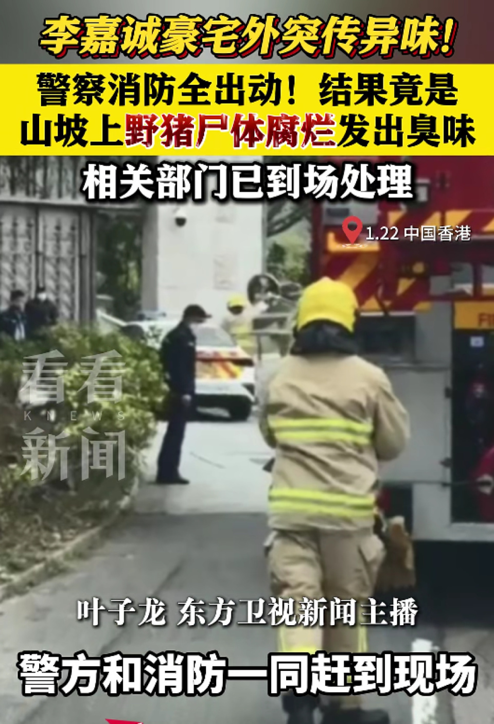 李嘉诚豪宅外传异味警方发现野猪尸体