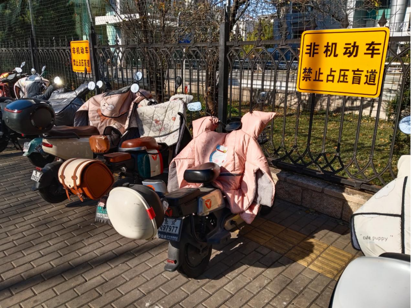 除了盲人盲道上什么都有