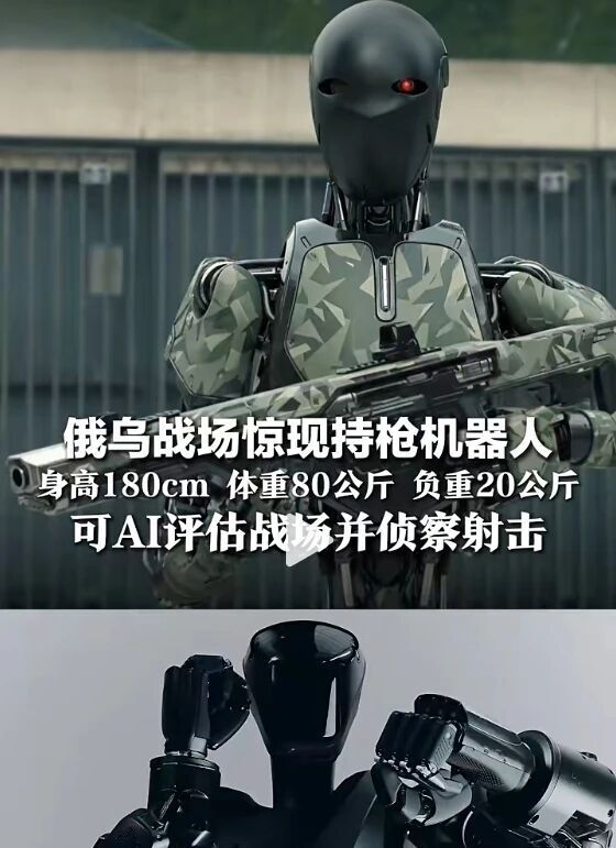 俄乌战场惊现持枪机器人